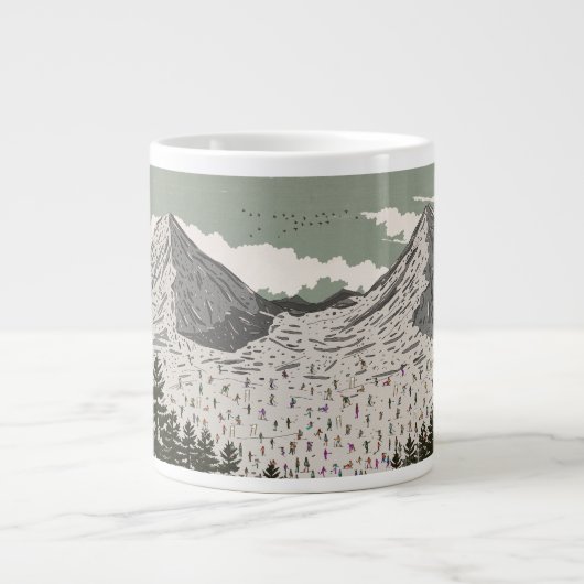 Het mooie winters ski landschap grote koffiekop (Voorkant)
