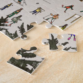 Het mooie winters ski landschap legpuzzel (Zijkant)