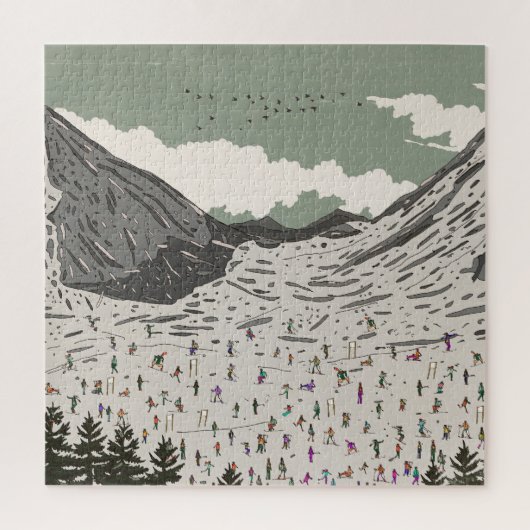 Het mooie winters ski landschap legpuzzel (Verticaal)