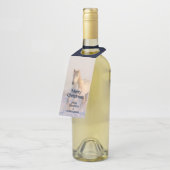 Het mooie witte paard Galloping in de sneeuw Flessenhanger (Schuin)