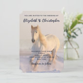 Het mooie witte paard Galloping in de sneeuwbijl Kaart (Staand voorkant)