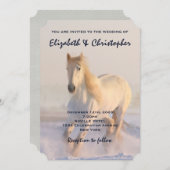 Het mooie witte paard Galloping in de sneeuwbijl Kaart (Voorkant / Achterkant)