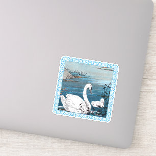 Het mooie witte zwameer met de Fancy grens Baby Sticker