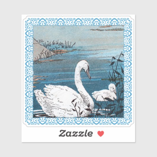 Het mooie witte zwameer met de Fancy grens Baby Sticker (Vel)