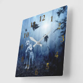 Het mooie Wolf Spirit-dierenbos Vierkante Klok (Hoek)