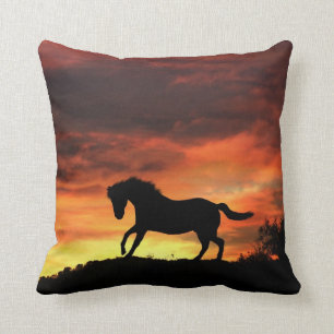 Het mooie Zuidwestelijke Paard en de Zonsondergang Kussen