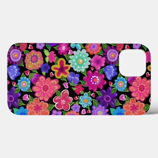 Het mooiste Boho Flowers Patroon Case-Mate iPhone Case (Achterkant (horizontaal))