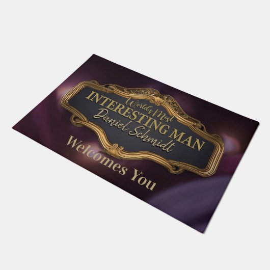 Het mooiste Man ter wereld heet je welkom Deurmat (Schuin)