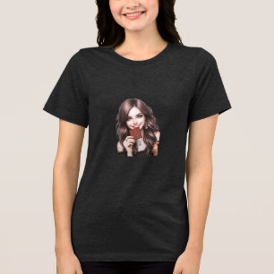 Het mooiste meisje dat chocolade eet Tri-Blend shirt