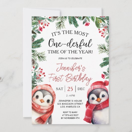 Het mooiste | Schattige Kerstmis 1e Verjaardag Kaart (Voorkant)