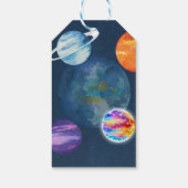 Het Moon Space Theme Verjaardagsfeestje Dank u Cadeaulabel (Achterkant)