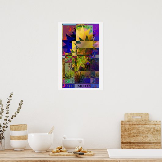 Het Moon Tarot Kaart Psychedelic Poster (Keuken)