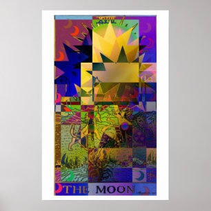 Het Moon Tarot Kaart Psychedelic Poster