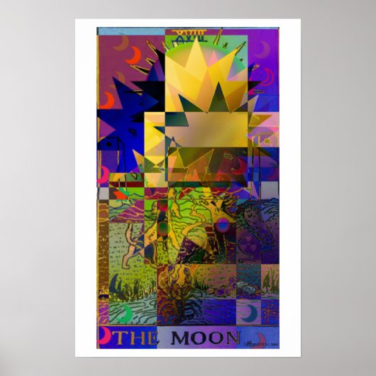 Het Moon Tarot Kaart Psychedelic Poster (Voorkant)