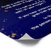 Het moonthema en sterren zeggen geen baby poster (Hoek)