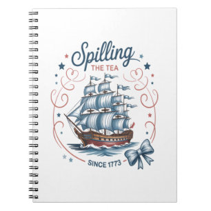 Het morsen van de thee sinds 1773 4 juli Patriotti Notitieboek
