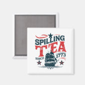 Het morsen van de thee sinds 1773 Funy 4th van jul Magneet (Voorkant / Achterkant)