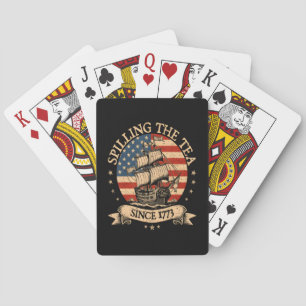 Het morsen van de thee sinds 1773 Grappige Amerika Pokerkaarten