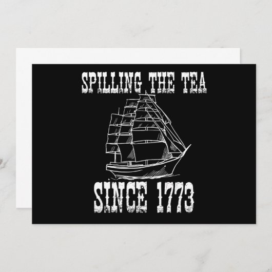 Het morsen van de thee sinds 1773 juli Geschiedeni Aankondiging (Voorkant / Achterkant)