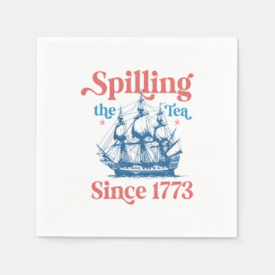 Het morsen van de thee sinds 1773, patriottisch, 4 servet