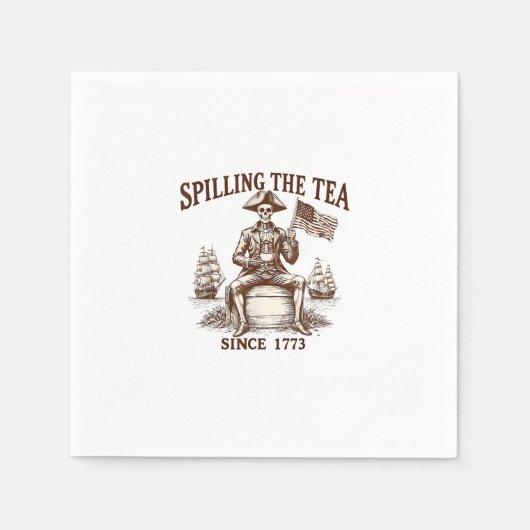 Het morsen van de thee sinds 1773 Patriottisch Ske Servet (Voorkant)