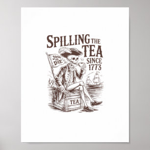 Het morsen van de thee sinds 1773 Patriottische Am Poster