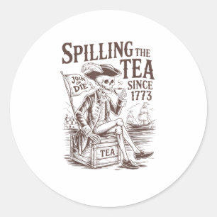 Het morsen van de thee sinds 1773 Patriottische Am Ronde Sticker