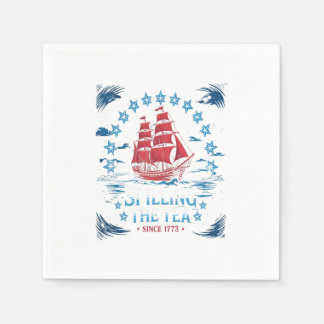 Het morsen van de thee sinds 1773 Rood Wit Blauw G Servet