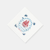 Het morsen van de thee sinds 1773 Rood Wit Blauw G Servet (Hoek)