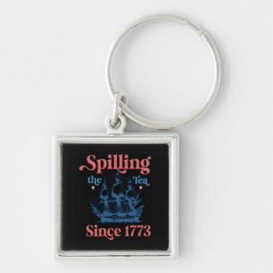 Het morsen van de thee sinds 1773 Schattige citaat Sleutelhanger