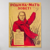 Het Motherland roept WW2 propaganda-poster Poster (Voorkant)