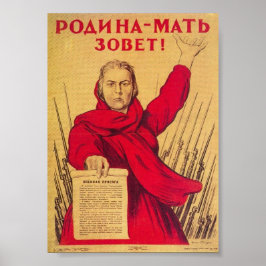Het Motherland roept WW2 propaganda-poster Poster