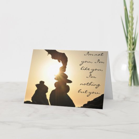 Het motiefkaart van het strand met binnen citaat, kaart (Voorkant)