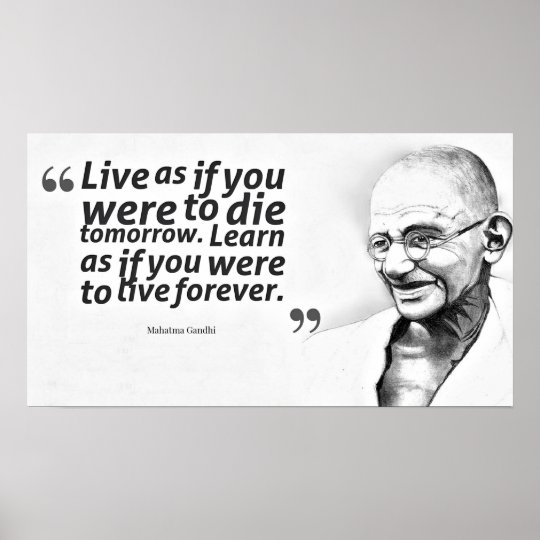 Het Motivatie Citaat van het Leven van Gandhi van Poster