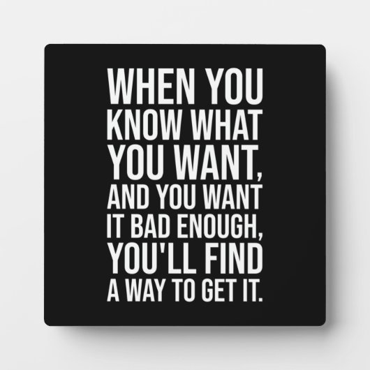 Het Motivatie Citaat van het succes - vind een man Fotoplaat (Voorkant)