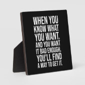 Het Motivatie Citaat van het succes - vind een man Fotoplaat (Voorkant)