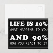 Het motivatie citaatleven is 10% inspirerende drom briefkaart (Voorkant / Achterkant)