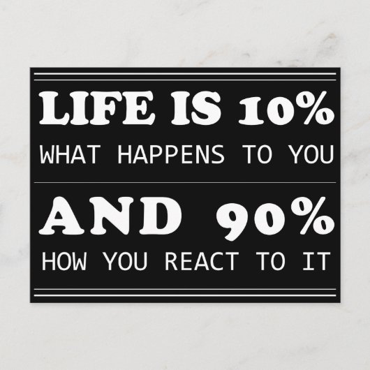 Het motivatie citaatleven is 10% inspirerende drom briefkaart (Voorkant)