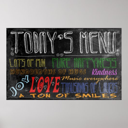 Het motivatie poster Menu van vandaag (Voorkant)