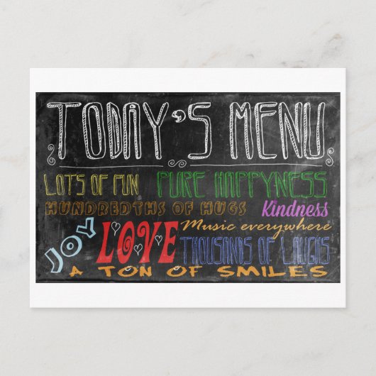 Het motivatie poster Menu van vandaag (Voorkant)