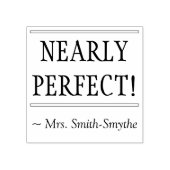 Het motiveren "BIJNA PERFECT!" + de Naam van de Te Rubberstempel (Afrduk)