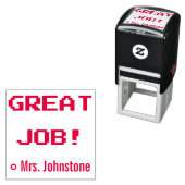 Het motiveren "GREAT JOB!" + de Betringernaam Rubb Zelfinktende Stempel (In situ)