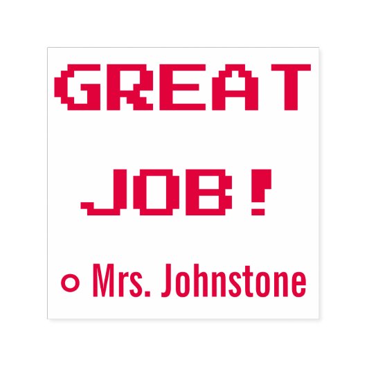 Het motiveren "GREAT JOB!" + de Betringernaam Rubb Zelfinktende Stempel (Design)