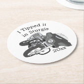 Het motorfietsenwiel bijvoegen ronde kartonnen onderzetter (Gebogen)