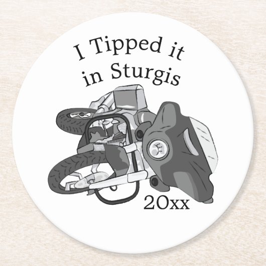 Het motorfietsenwiel bijvoegen ronde kartonnen onderzetter (Voorkant)