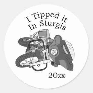 Het motorfietsenwiel bijvoegen ronde sticker