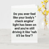 HET MOTORLICHT CONTROLEREN? Voor uw "60ste verjaar Kaart (Gele Bloem)