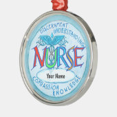 Het motto van de blauwe verpleegster metalen ornament (Links)