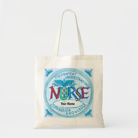 Het motto van de blauwe verpleegster tote bag (Voorkant)