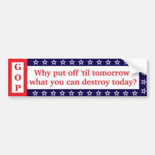 Het motto van MAGA is Bumpersticker